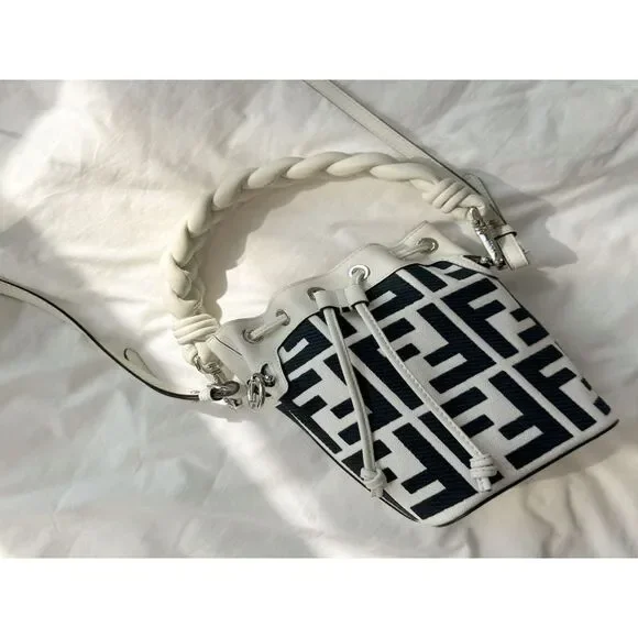 Montrezzo Ff Embroidered Canvas Mini Bag White - Picture 2 of 5